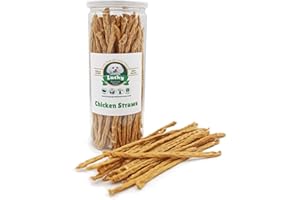 Lucky Premium Treats Chicken Jerky Straws – All Natural Chicken Jerky Dog Treats, Dog Chews Made with Lean Chicken Breast (7 oz)