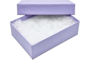 THEDISPLAYGUYS FOR YOUR MODERN LIVING The Display Guys - 25-pack #21 Cotton Filled Cardboard Kraft Paper Jewelry Boxes Gift Cases - Light Lavender (2.6" x 1.6" x 1.0")