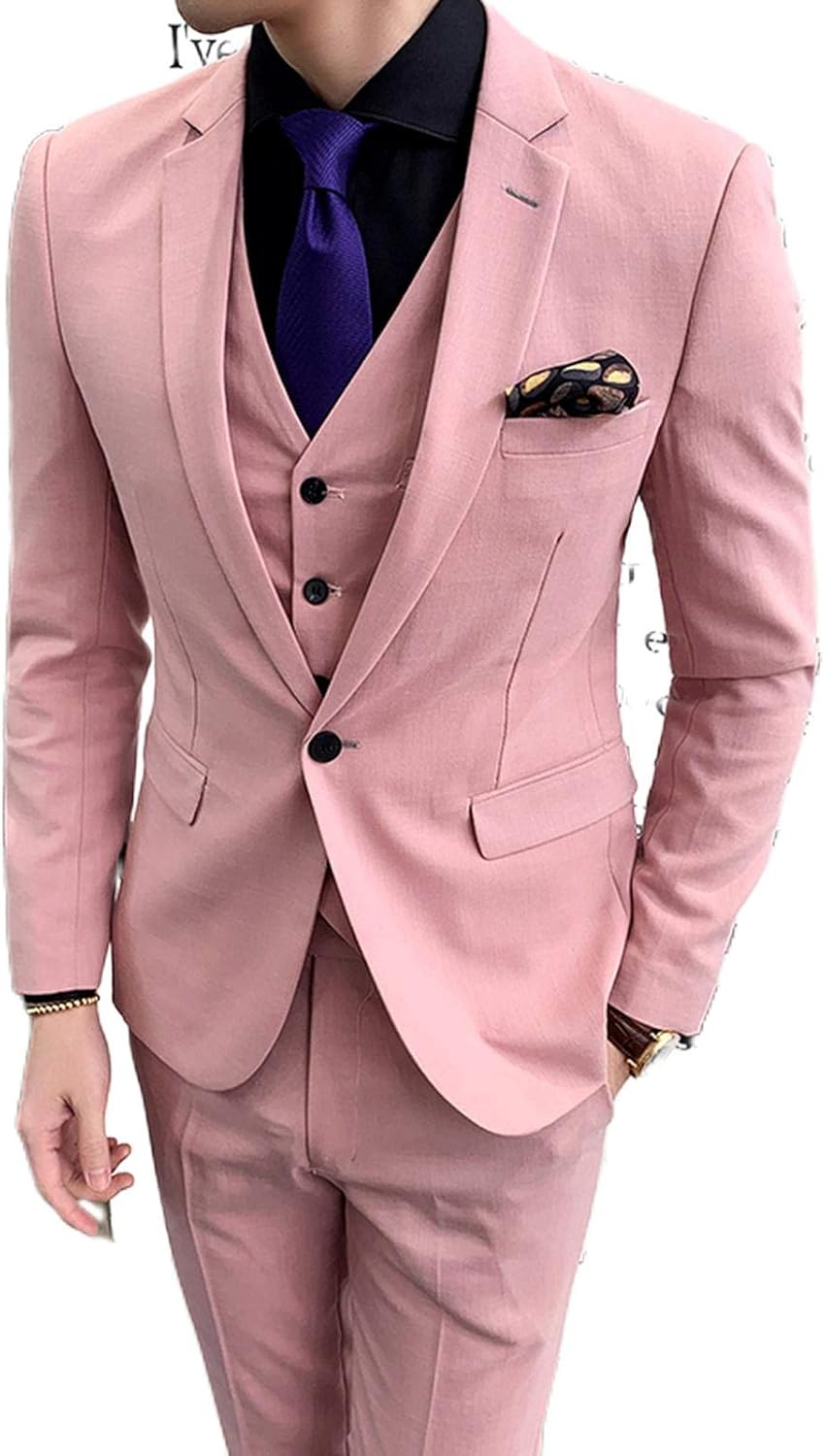 Outwear 2021 Pink Suit Mens Wedding Suits Custom Made Slim Fit Business Male Party Suit Groom