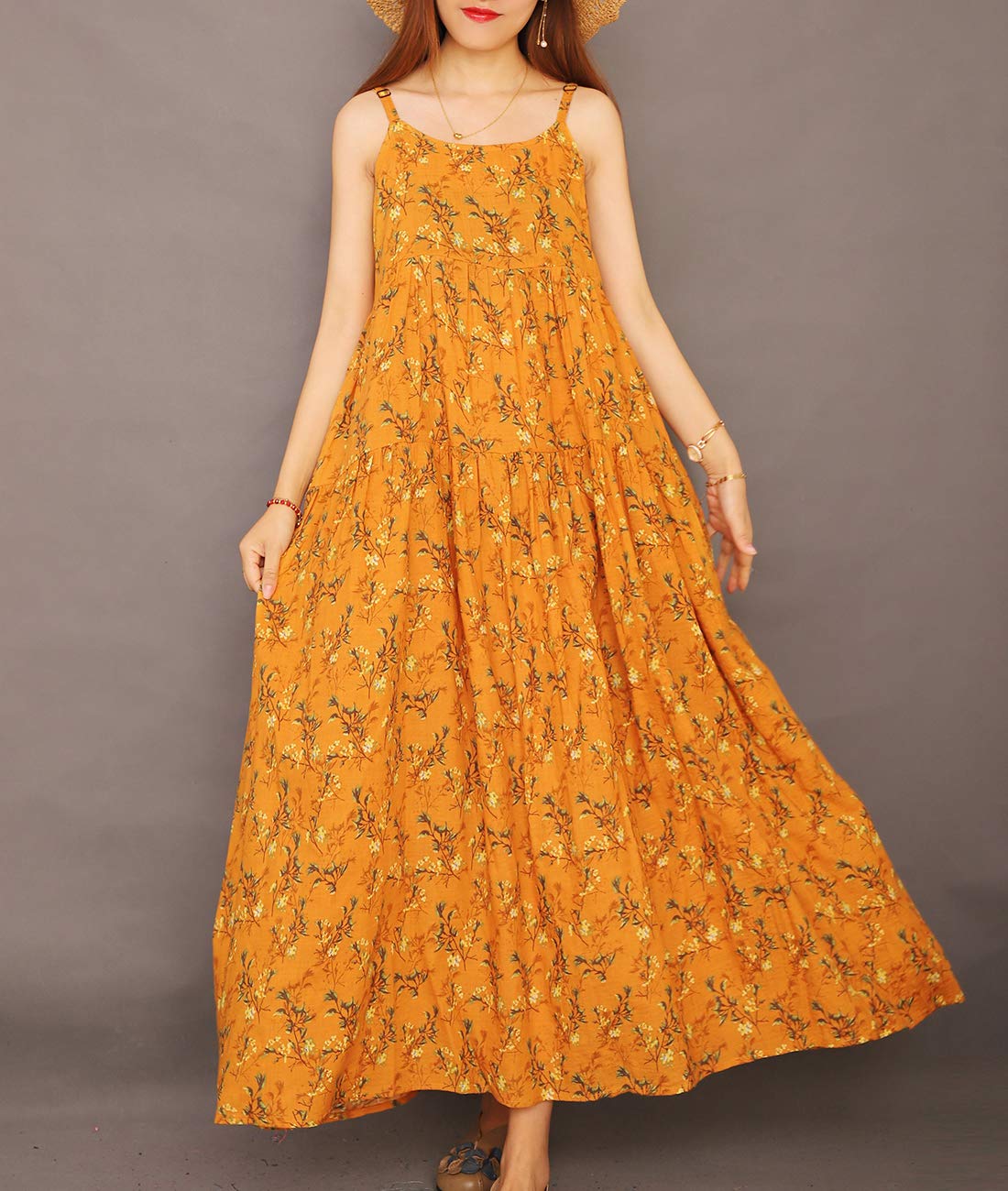 YESNO Summer Dresses for Women 2022 Casual Loose Bohemian Floral Dress