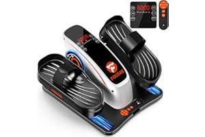 FOUSAE Under Desk Elliptical, Upgraded 6 Adjustable Resistance &15 Speeds Leg Exerciser While Sitting for Seniors with Forward & Reverse Direction, Ellipse Leg Exerciser with Touch Screen and Remote Control