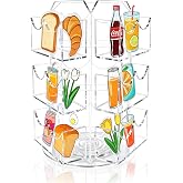 Girouetes Spinning Sticker Display Stand for Vendors, Acrylic Clear 360&deg; Rotating Sticker Card Holder for Retail, No Assembly Required 3 Tier 9 Pockets Business Card Organizer Rack for Tabletop Office Home Desk