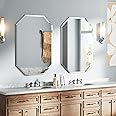 Chende 28" x 36" Large Beveled Mirror for Wall, Set of 2 Bathroom Wall Mirror with Beveled Edge, Frameless Mirror for Bedroom Vanity Set, Vertical or Horizontal Placement
