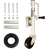 PEAKTOW PTJ0201 1000 Lbs. Capacity Swivel Boat Marine Trailer Tongue Jack with Wheel & Wheel Stop