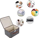OWill Foldable Storage Boxes with Lids Grey 25x19x16 cm view 5