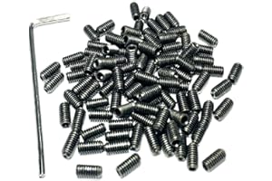 ZDingTech 100pcs Set Screws M4 x 8mm 304 Stainless Steel Allen Head Hex Socket 4X8mm Set Screws Grub Hex Head Sockets with M2 Allen Wrench.(8mm Length)