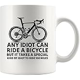 Any Idiot Can Ride A Bicycle Cyclist Gifts Cycling Gifts For Men Bike Bicycle Lovers For Dad Husband Boyfriend Brother Son From Wife Mom Girlfriend Sister Ceramic Mug 11 oz White