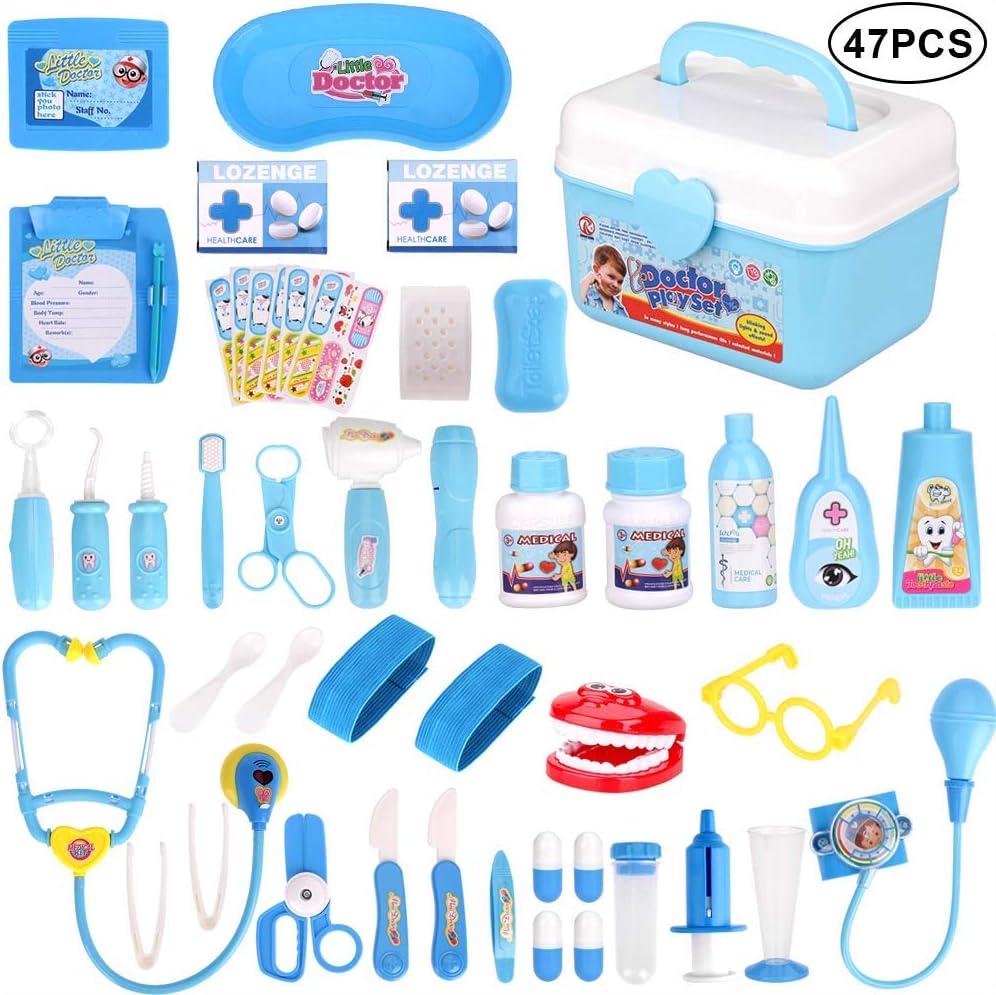 Doctor Kit, Faburo 47pcs Kids Doctor Toy Set Pretend Doctor Role Play