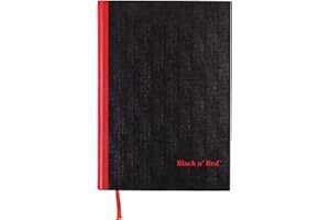 Black n' Red Notebook, Business Journal, 11-3/4" x 8-1/4", 96 Sheets, Ruled, Optik Paper, Hardcover, Casebound, Black (D66174)