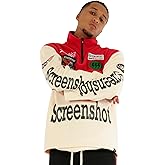 SCREENSHOT FLEECE HOODIE 3202 Mens Urban Streetwear Graffiti Embroidery Patch Fleece Pullover Hoodie Sweatshirt Top