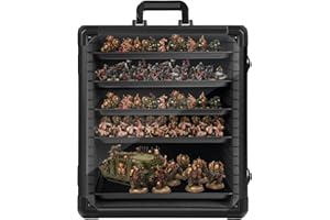 WELIDAY Miniatures Storage Case Miniatures Transport Case Aluminum Alloy Frame with Lock (Large Size)