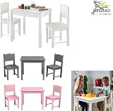 HYGRAD Kids Wooden Table & 2 Chair Set for Preschoolers - Grey view 6