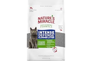 Nature’s Miracle Intense Defense Odor Control Litter, 40 Pounds, Odor Control, Fast-Clumping Litter for Multi-Cat Households