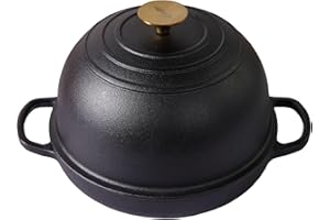 Cast Iron Bread Pan Dutch oven with Lid and Loop Handles - Pre-Seasoned – Oven Safe Form for Baking and Cooking, Artisan Brea
