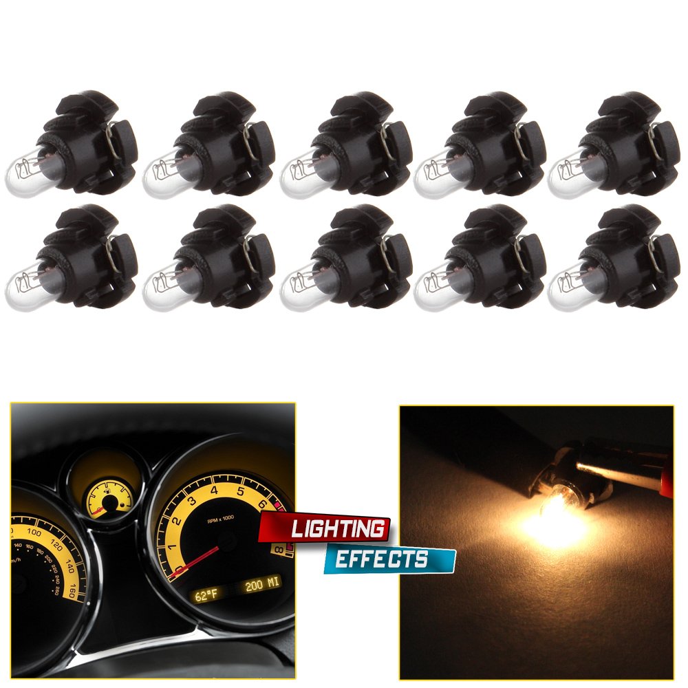 cciyu T4/T4.2 Neo Wedge Halogen Bulbs Replacement fit for Instrument Dash A/C Climate Control Light,10Pack