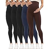 Buttergene 5 Pack Women's Creamlush Maternity Leggings Maternity Yoga Pants Pregnancy Leggings Maternity Clothes