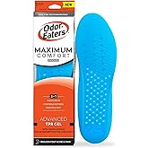 Odor-Eaters Max Comfort Gel Insoles, Foot Odor Eliminating Insert, 1 Pair | Long lasting refreshing odor control for everyday use, breathable supportive TPR gel &amp; foam shoe layer for all day comfort