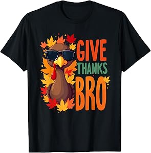 Give Thanks Bro Cute Turkey Toddler Thankful Thanksgiving T-Shirt
