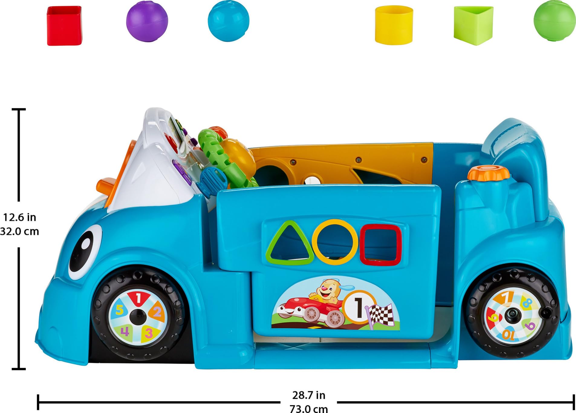 Fisher-Price Baby Learning Toy Laugh & Learn Crawl Around Car Activity Center with Smart Stages for Infants Ages 6+ Months, Blue