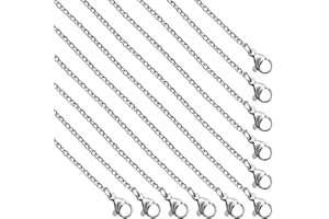 ANDBLUE 30 Pack Necklace Chains 2mm Stainless Steel Link Cable Chain Necklace Bulk for DIY Jewelry Making Supplies (20 Inches)