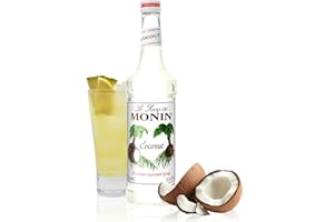 Monin - Coconut Syrup, Creamy Tropical Flavored Syrup, Coffee Syrup, Natural Flavor Drink Mix, Simple Syrup for Coffee, Lemonade, Cocktails, & More, Gluten-Free, Non-GMO, Clean Label (750 ml)