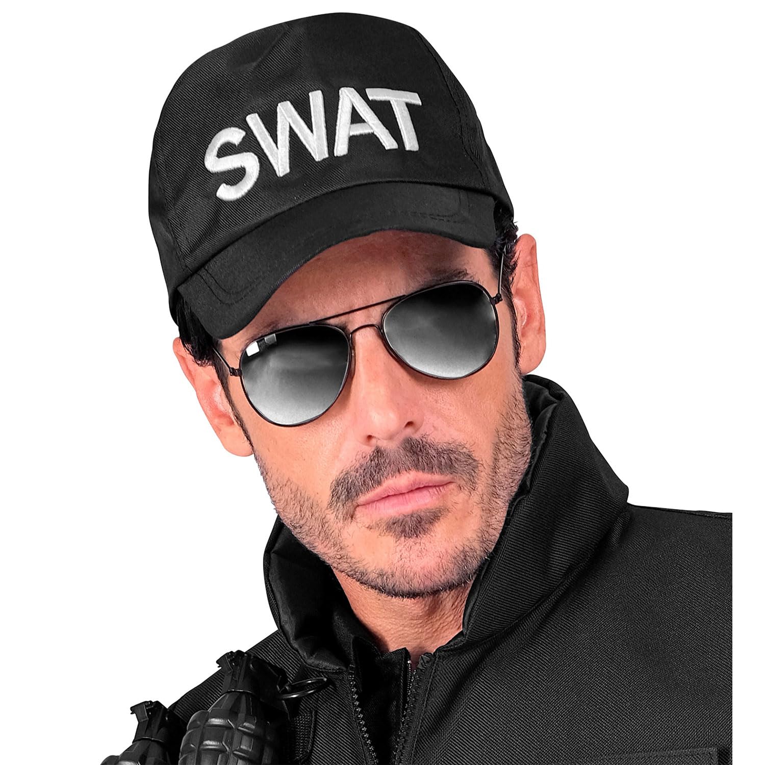 W WIDMANN MILANO Party Fashion - Adjustable SWAT Hat for Adults and Kids, Special Agents, Police Officers, Americans, Carnival, Theme Parties