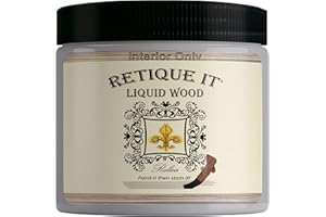Liquid Wood for Gel Stain & Wood Stain by Retique It - 16oz Bleached (Perfect Companion to Chalk Furniture Paint, Milk Paint & Cabinet Paint) Beyond Faux Wood Look Paint.. Pint Bleached Wood