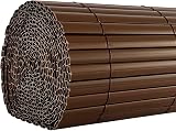 Oypla 1m x 4m Brown PVC Outdoor Garden Fencing Privacy Screen Roll view 4