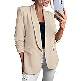 KIRUNDO Womens Blazer 2026 Spring Fall Bussiness Casual Long Sleeve Open Front Work Office Dressy Suit Jackets with Pockets