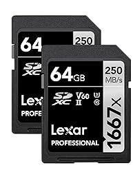 Lexar 64GB (2-Pack) Professional 1667x SDXC Memory