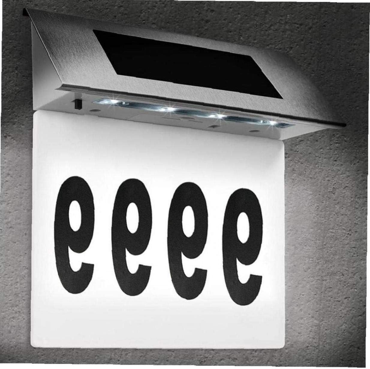 Outdoor Stainless Steel Solar Number Light Outdoor Wall Plaque Solar Powered Lights Solar Wall Lights Outside Garden Fence Outside Wall: Kitchen & Dining