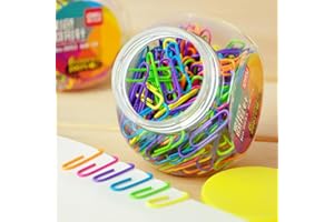 Coideal Colored Small Paper Clips Vinyl Coated, 200 Pack 28mm Assorted Color Mini Paperclips Holder Colorful for School, Office