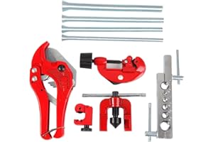 Shankly Flaring Tool Set (9 Piece - Professional Grade) Heavy Duty Brake Line Flaring Tool Kit and Swage Tool, Flare Tool with Tubing Straightener or Cutter (Not a Double Brake Flaring Tool)