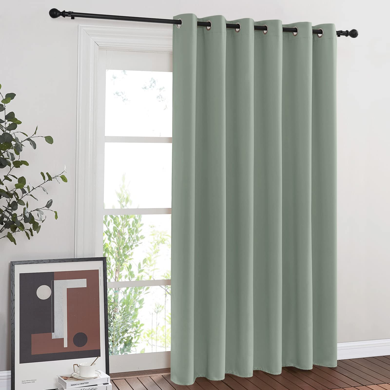 NICETOWN Sage Green Room Divider Curtains 84 inch Length, Grommet ...
