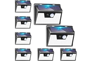 nipify Solar Outdoor Lights Motion Sensor - 140 LED/8 Packs Solar Security Motion Lights Outdoor with 3 Lighting Modes Solar Powered Lights Waterproof for Outside Wall Garden Fence Backyard Deck
