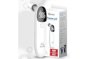 Elepho eTherm Ear & Forehead Non-Contact Thermometer Infrared & Digital Thermometers for Adults, Kids, Babies & Infants Instantly Accurately Reads Temperature Slim Design, Easy to Read Large Display.