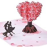 JOYIN Valentine 3D Love Hearts Tree Greeting Card, Valentines Day Greeting Pop Up Cards for Hearts Day, Kids Classroom Exchange Warm Present Giving, Wedding Cards, Anniversary Party Favor