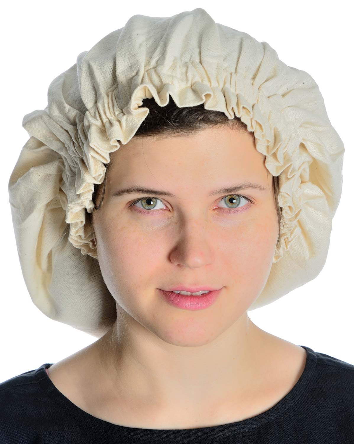 HEMAD Women's Medieval Hat Florie - Pure Cotton - Beige