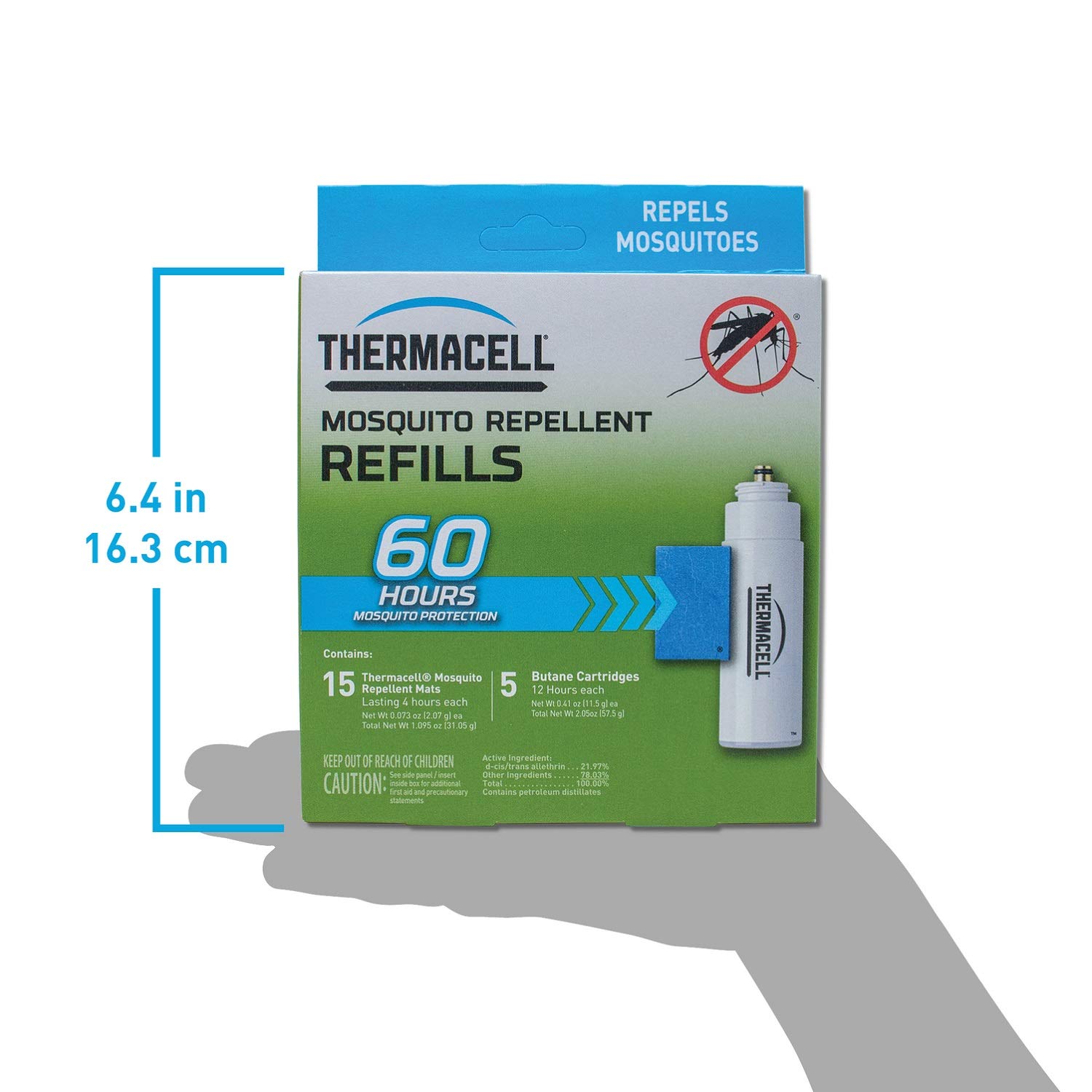 thermacell refills mats repellent fuel mosquito cartridges contains hour scent mess compatible spray zone protection powered ft any