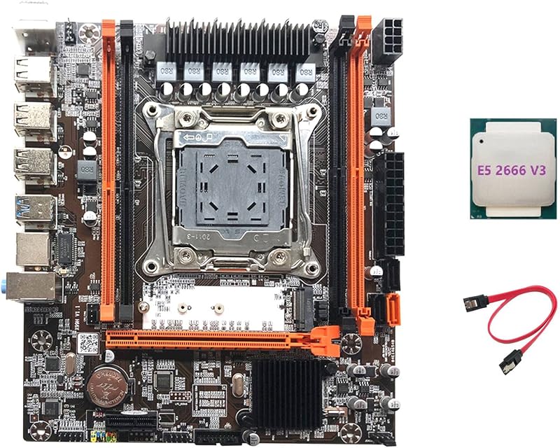 Lodokdre X99H Motherboard with E5 2666V3 CPU Cable Xeon E5 2678 V3 Support