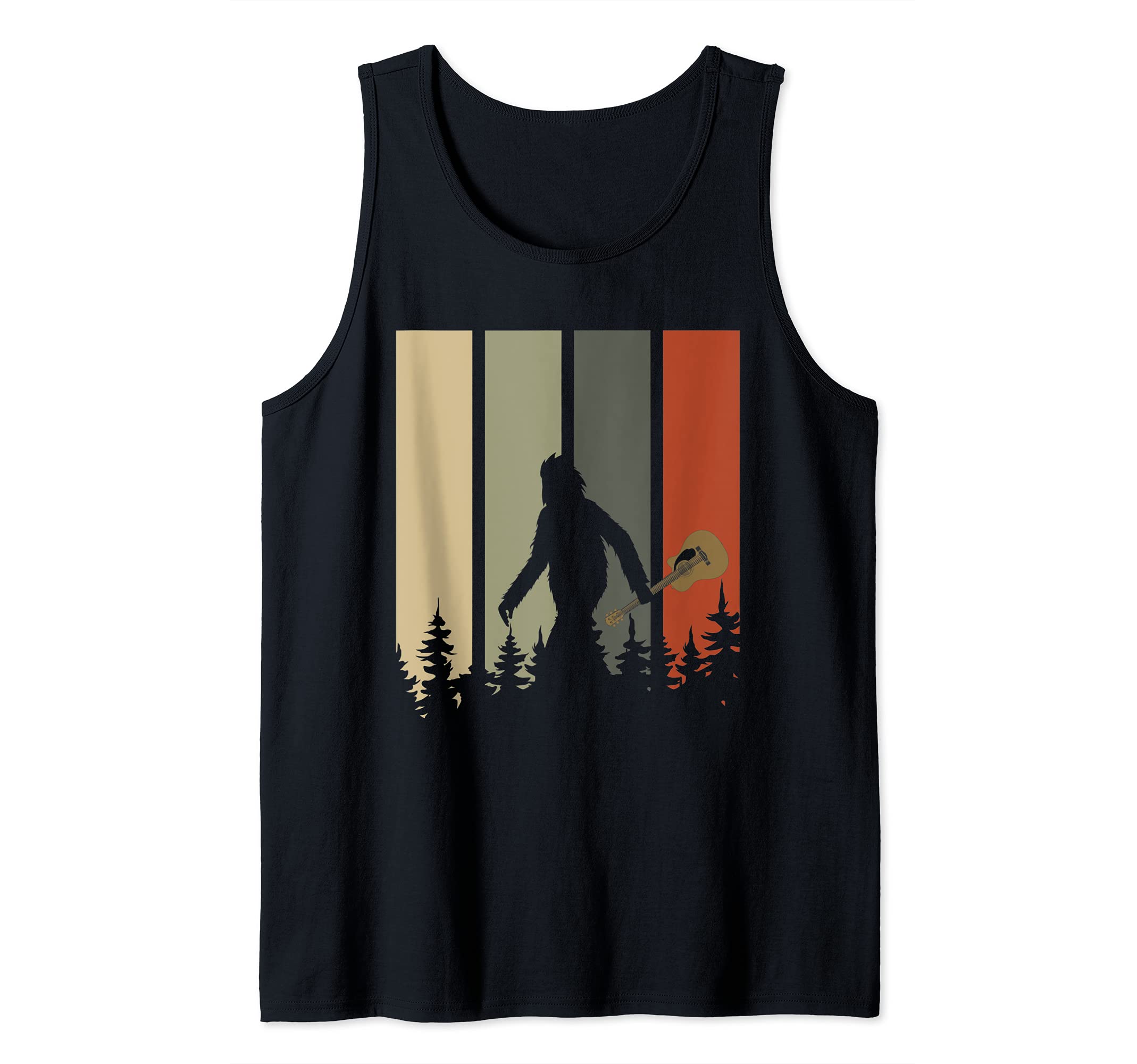 Retro Guitarist Bigfoot Guitar Player Music Funny Guitar Tank Top