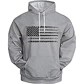 H HYFOL Graphic Hoodies for Men USA Flag American Patriotic Long Sleeve Pocket Pullover Sweatshirts