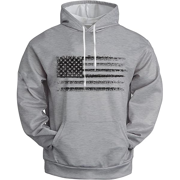 ZXCTKA Men's American Flag Patriotic Graphic Long Sleeve