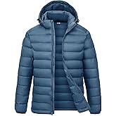 Rdruko Men's Puffer Jacket with Detachable Hood Lightweight Water Resistant Insulated Winter Puffy Coat
