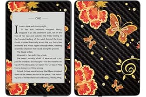 MIGHTY SKINS MightySkins Carbon Fiber Skin for Amazon Kindle Paperwhite 2018 (Waterproof Model) - Blue Petals | Protective, Durable Textured Carbon Fiber Finish | Easy to Apply, Remove| Made in The USA