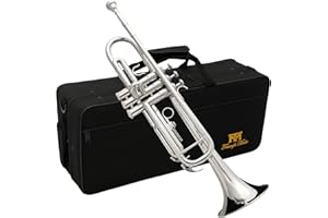 Triumph Standard Trumpet Set, Bb Trumpet Brass Instrument for Students Beginners with Hard Case, Valve Oil, Cleaning Kit, 7C 