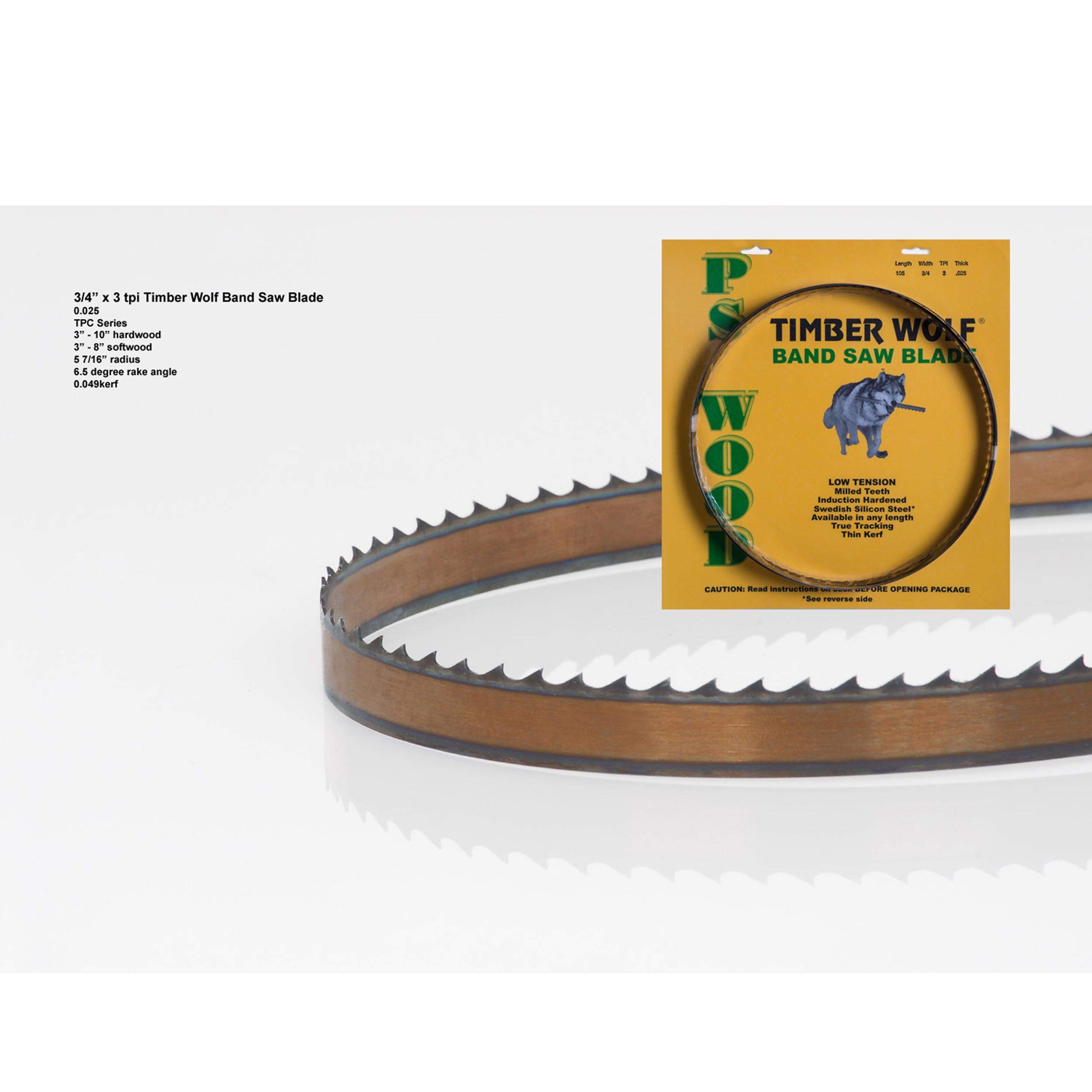Timber Wolf Bandsaw Blade 3/4" x 93-1/2", 3 TPI