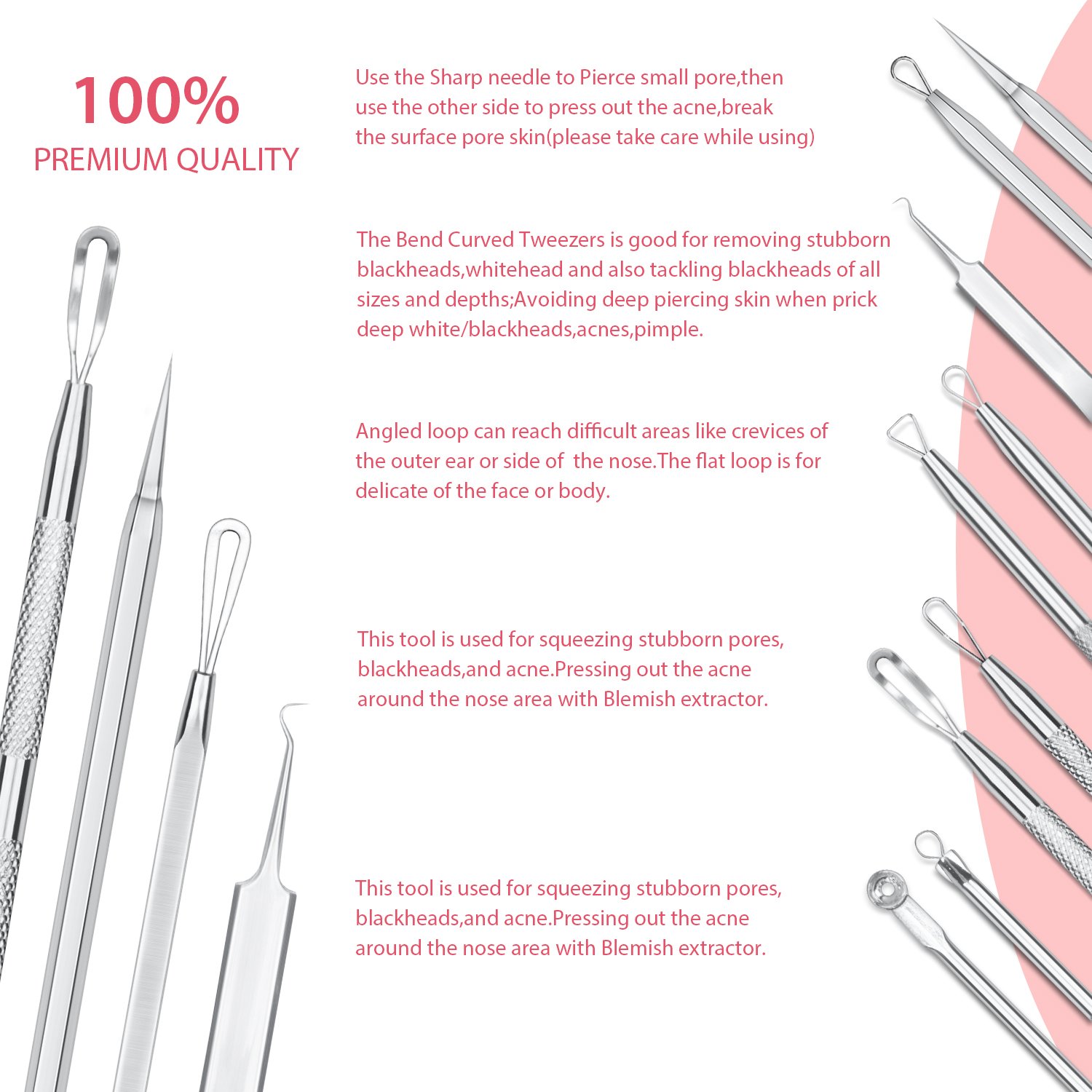 JPNK Blackhead Remover Comedone Extractor Acne Removal Kit: Beauty