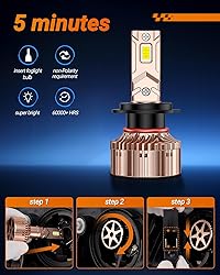 SEALIGHT High Power H7 LED Bulbs, 900% Brighter 1:1