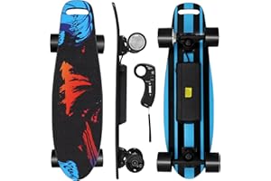 EBOSSOM Electric Skateboard with 350W Motor, 27" Eboard with Remote Control, 4 Modes Max 10Mph, 8 Layers Deck, Electric Skateboards for Beginners and Teens, ES6 SE